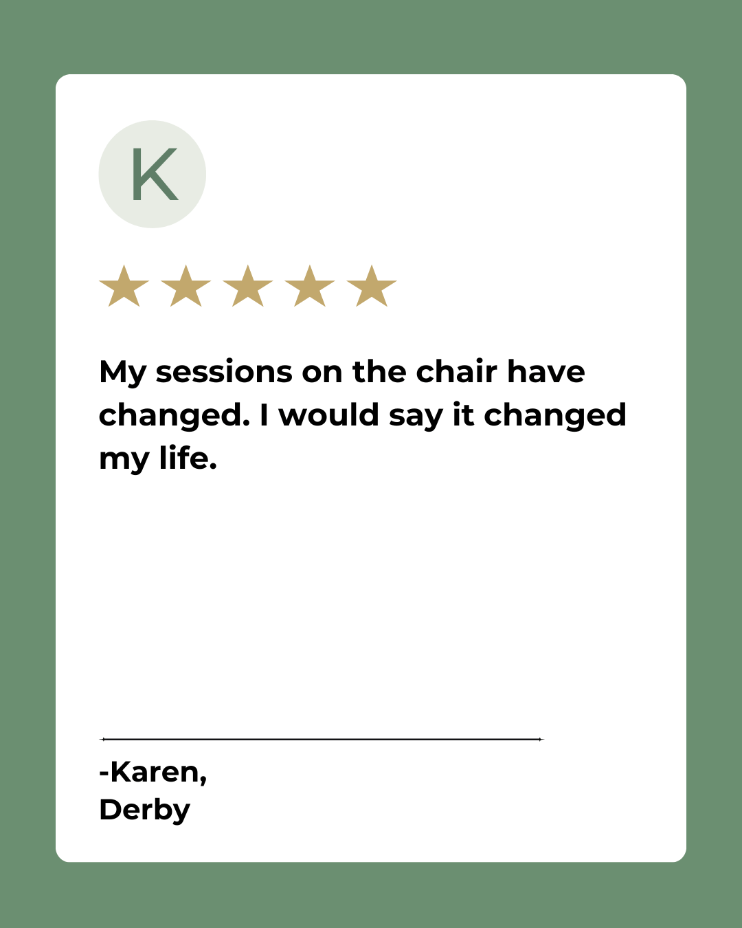 Kind words from one of our Derby clients